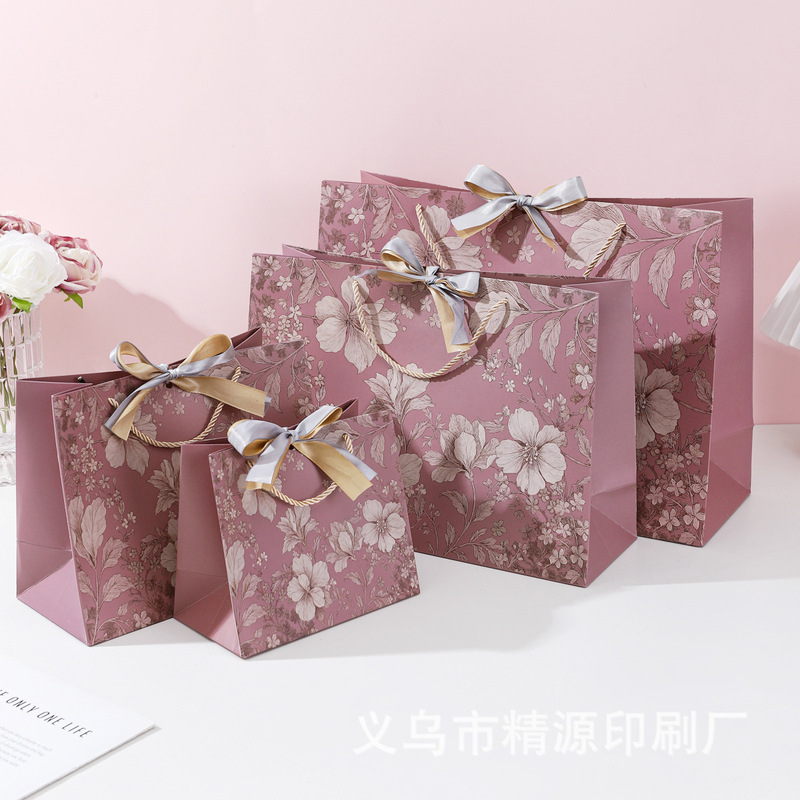 跨境礼品袋紫色伴手礼袋高级礼品袋子手提包装袋服装购物袋ins风|undefined