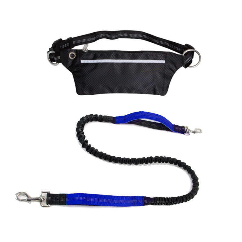 Dongguan kepai corriendo cuerda de tracción con bolsa de cintura cuerda de tracción transfronteriza para mascotas nylon reflexivo perro caminando cuerda de tracción