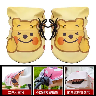 Motorcycle Gloves fleece-lined Thickened | Motorcycle Handle Cover - sunproof-waterproof-and-breathable-winnie-the-pooh