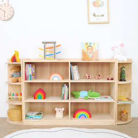 厂家批发玩具收纳架幼儿园教具柜书包架实木宝宝鞋柜实木玩具架
