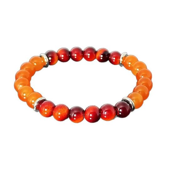 Temu new list wealth bracelet imitation tiger eye stone yellow jade elastic rope adjustable bracelet in stock wholesale