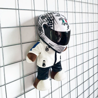 Motosiklet dəbilqələri AGV motorcycle gift racing - height-28cm-light-yellow-white-bearagv-65th-anniversaryupgraded-tail-wing