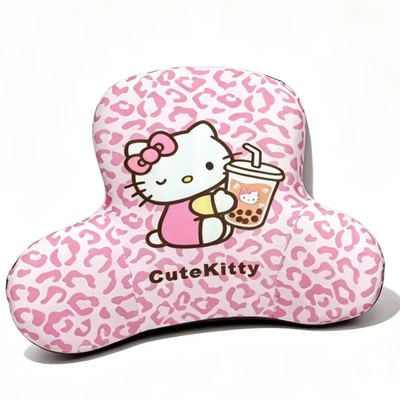 foam headrest, lumbar support pillow, neck, Headrest - one-pink-leopard-print-milk-tea-kt-pillow-memory-foam