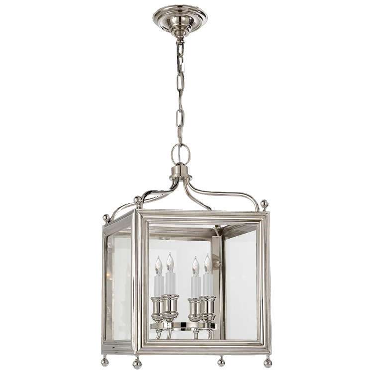 American-Style Chandelier, Living Room Lamp, Simple and Elegant, Open Kitchen Chandelier, All-Copper Glass Cage, Creative Foyer Chandelier