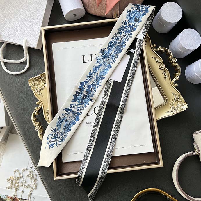 D versión alta 18 mm bufandas de seda cinta cinta delgada correa de pelo larga decoración pequeña bufandas animales de la selva H