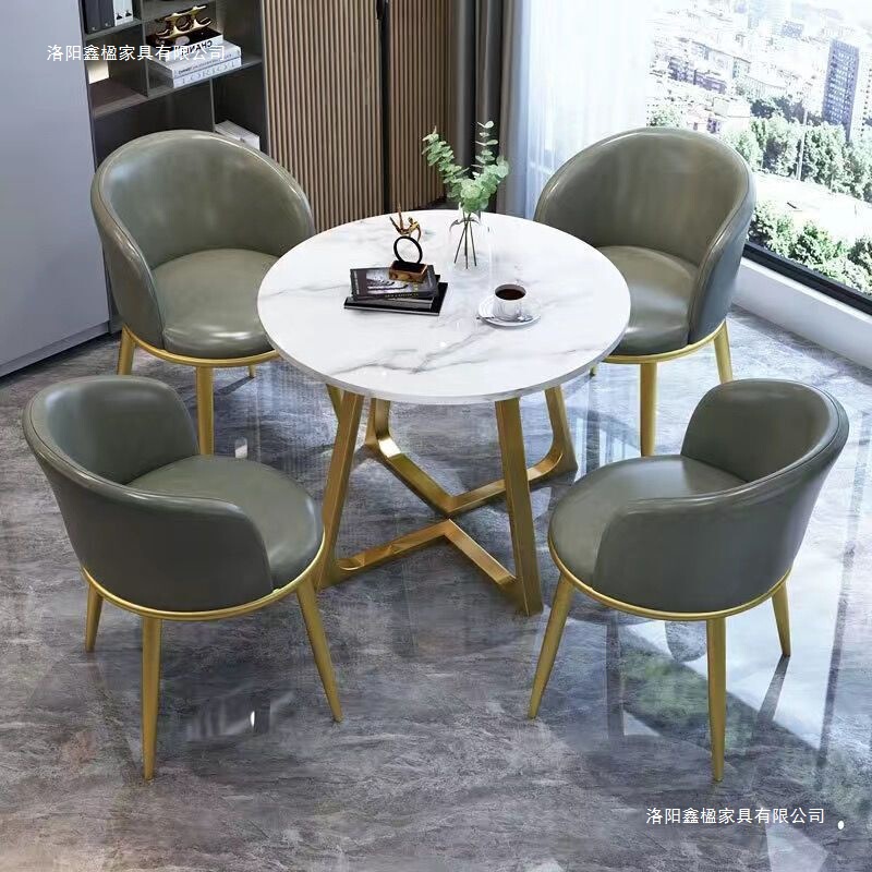 Light Luxury Meeting Table and Chair Set for Coffee and Milk Tea Shops, Leisure Tables for Hosting Guests, Convenient Reception and Office Small Round Tables Light Luxury Meeting Table and Chair Set for Coffee and Milk Tea Shops, Leisure Tables for Hosting Guests, Convenient Reception and Office Small Round Tables