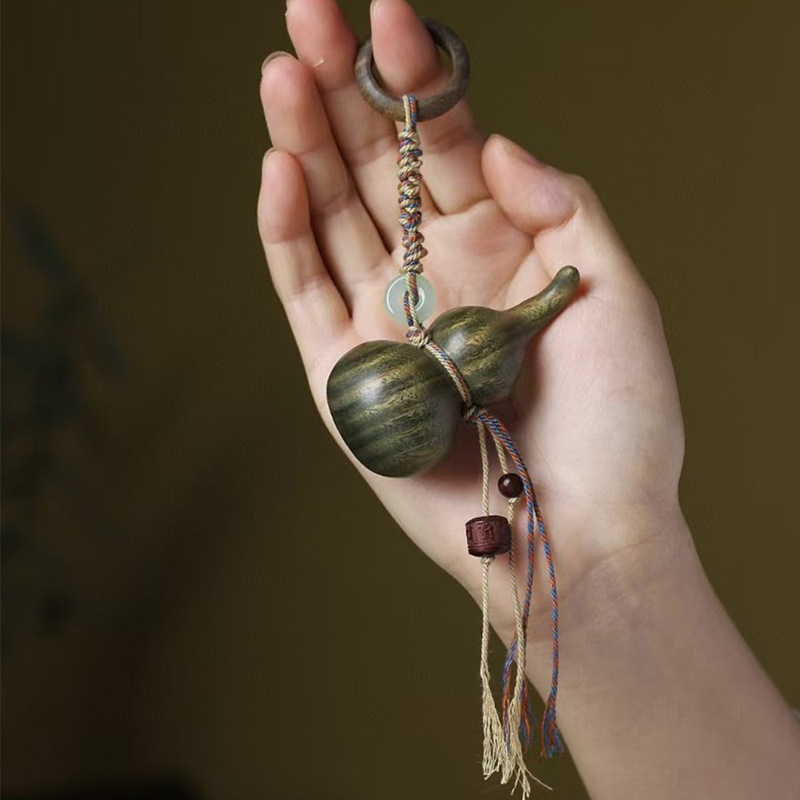 Argentina green sandalwood carved gourd simple text play hand piece creative play hand twist portable pendant