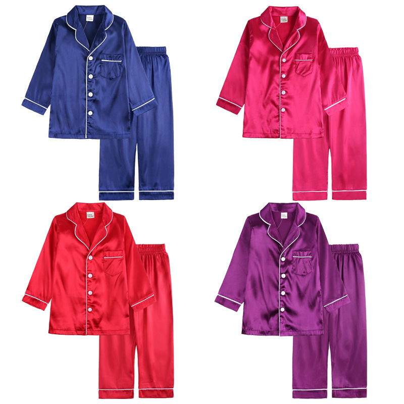 Children's pajamas ice silk home clothes...