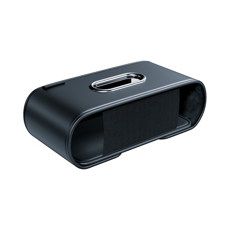 Kabulun Car Tissue Box Car-mounted Tissue Box Multi-functional Leather (Car tissue box/set) - black