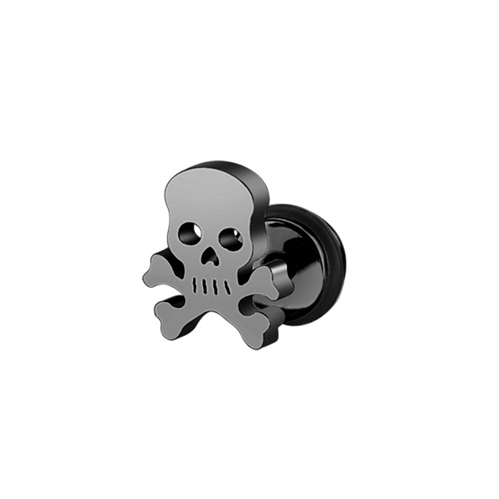 Men's, Unisex Gender Plating Design 1 Piece Retro Punk Simple Style Skull Metal Vacuum Plating Men's Unisex Ear Studs