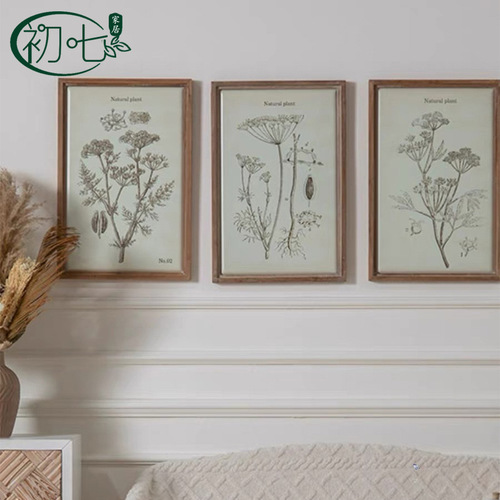 American style rural entrance hall decoration painting sofa background wall hand-painted art mural pastoral style antique hanging painting