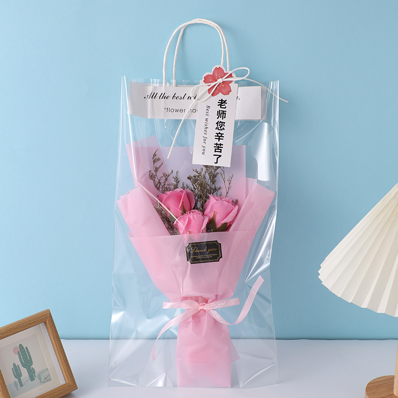 Regalos del día del maestro, flores de girasol, flores de jabón, regalos de vacaciones para maestros y maestros con tarjetas de felicitación al por mayor