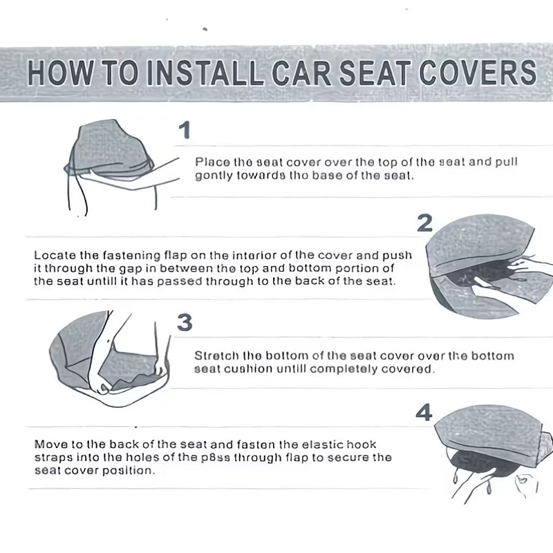 Cross-border bestseller Amazon TEMU urgent purchase car seat covers, universal front seat covers with printed heat transfer design, full-cover car seat covers