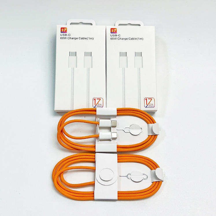 Manufacturer's New Model Suitable for Apple 17 Fast Charging Mobile Phone Charging Head 60W Data Cable Dual Type-C Braided Charging Cable