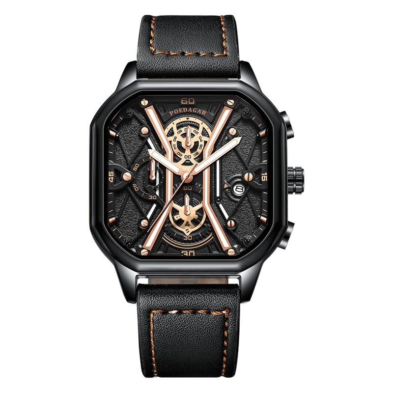 Reloj de hombre multifuncional nuevo reloj de cuarzo súper luminoso de la marca suiza transmisión en vivo Comercio exterior popular entrega de una pieza