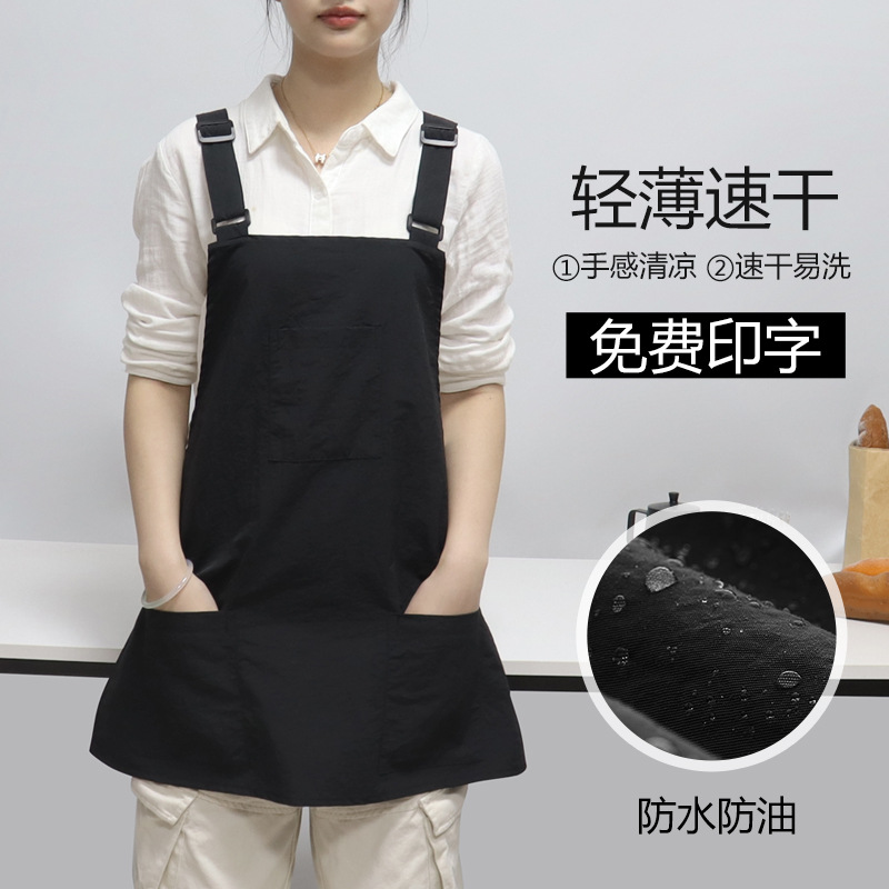 Delantal de nylon transfronterizo caballo clip ropa de trabajo cocina de moda casera coreana cintura hombre y mujer chaleco delantal impermeable