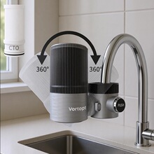 新型超滤活性炭复合龙头净水器支持360°旋转与按键操作过滤器