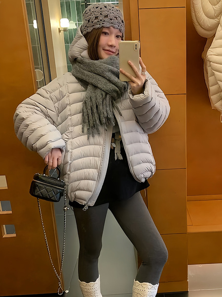 Velvet light and thin winter fashionable keep warm down jacket with…
