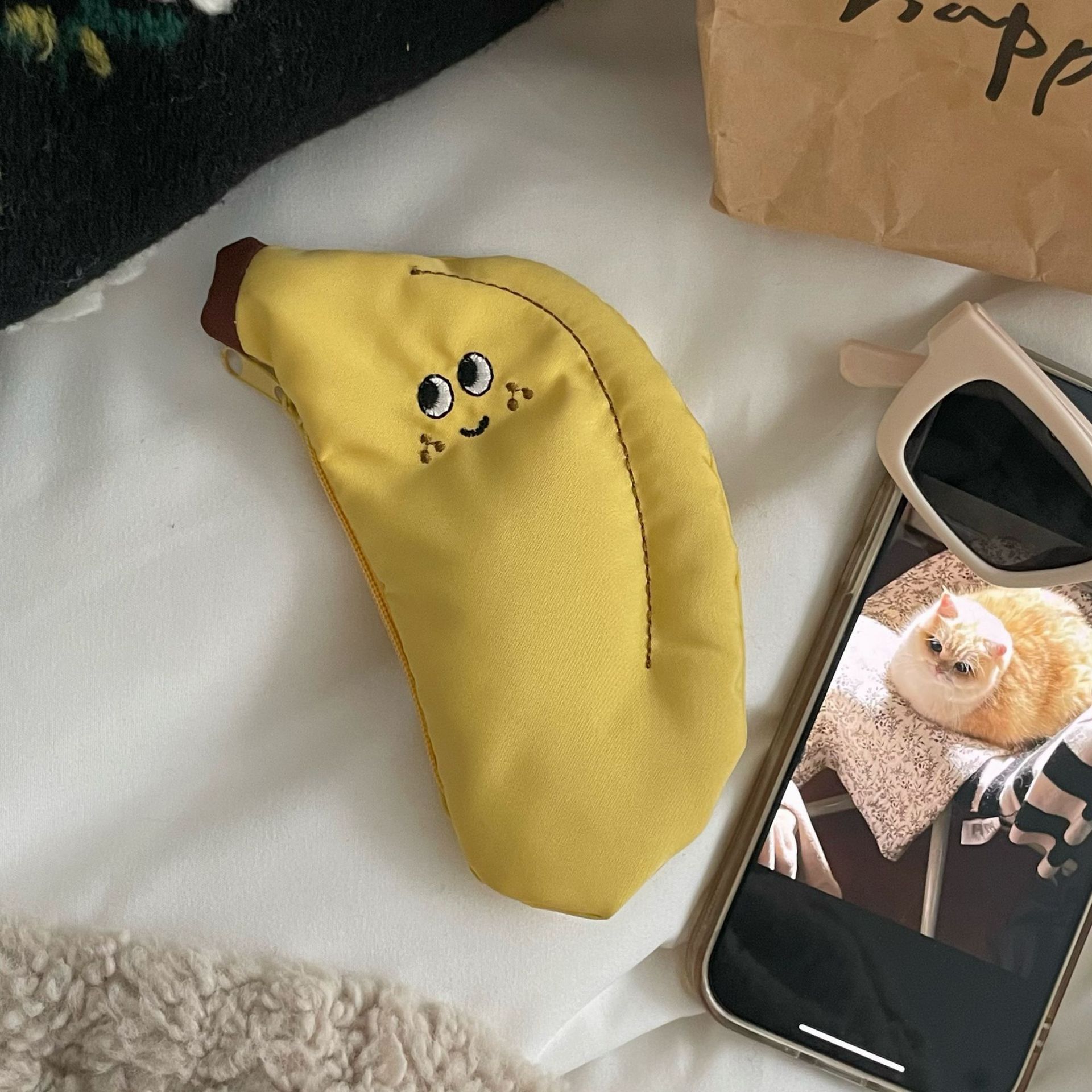 Casual, Cute, Funny Style Unisex Cartoon Fruit Canvas Zipper Coin Purses