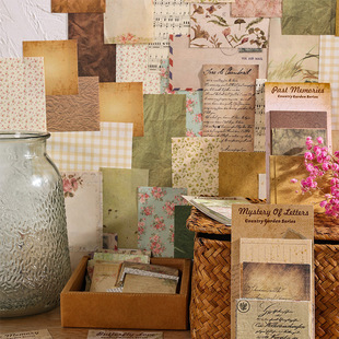 Country Garden Handbook Material Paper Handbook Stickers Creative Retro Material Paper Wholesale 60 Sheets