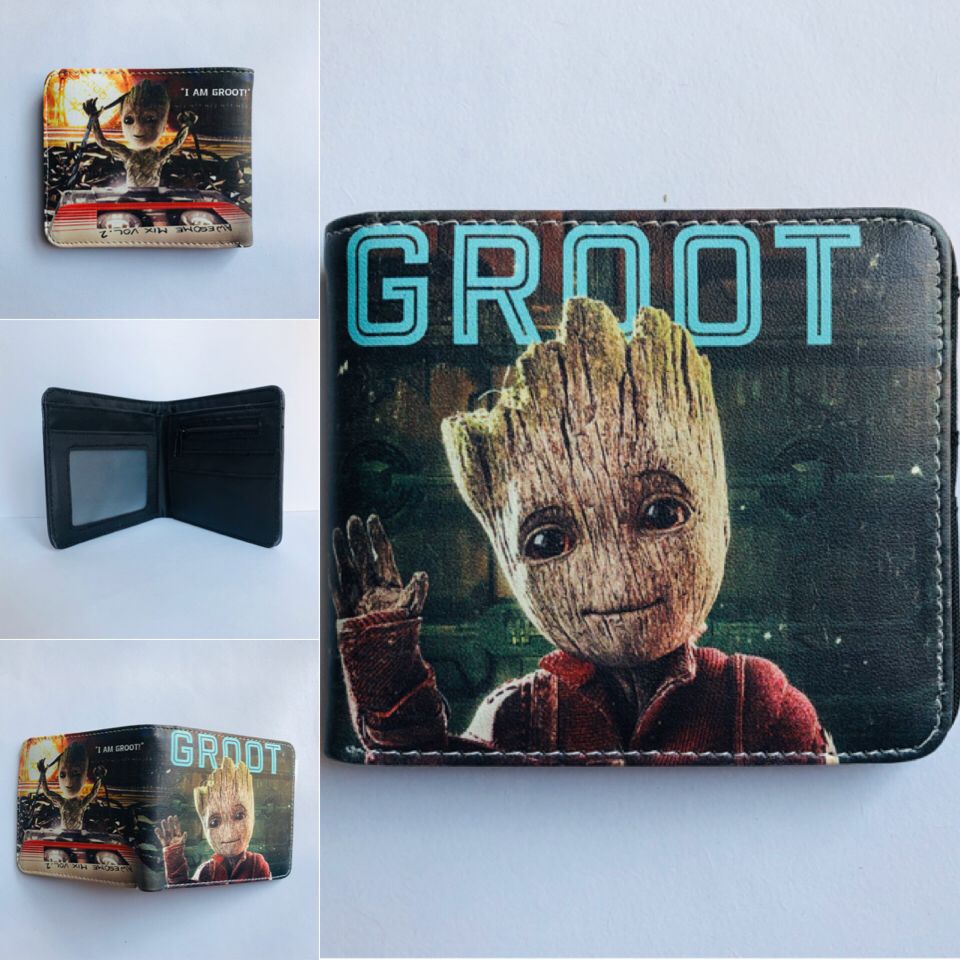 Superhéroe de dibujos animados anime periférico corto Niños estudiante masculino y femenino Cartera de dibujos animados cartera titular de la tarjeta