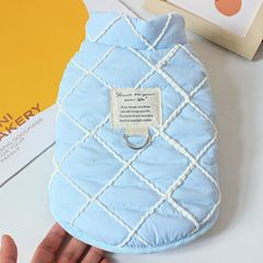 宠物立体格纹保暖冬装马甲狗狗衣服猫咪小型犬秋冬加厚秋冬季服装