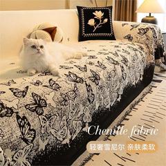 轻奢雪尼尔防猫抓沙发盖巾四季通用2025新款感蝴蝶沙发巾全套