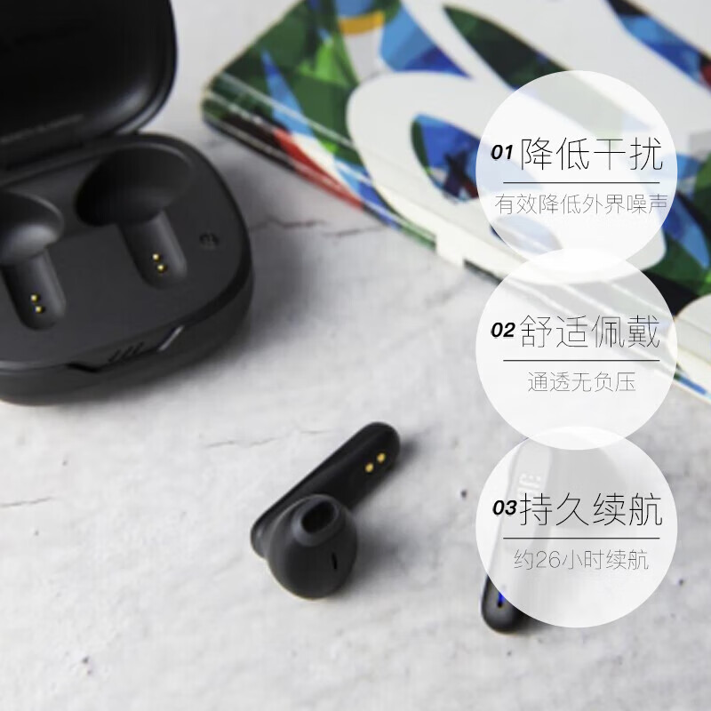 Jbl Wave300Tws Wireless Bluetooth Headphones Semi-In-Ear Binaural Stereo Bass Sports Waterproof Suitable for Use