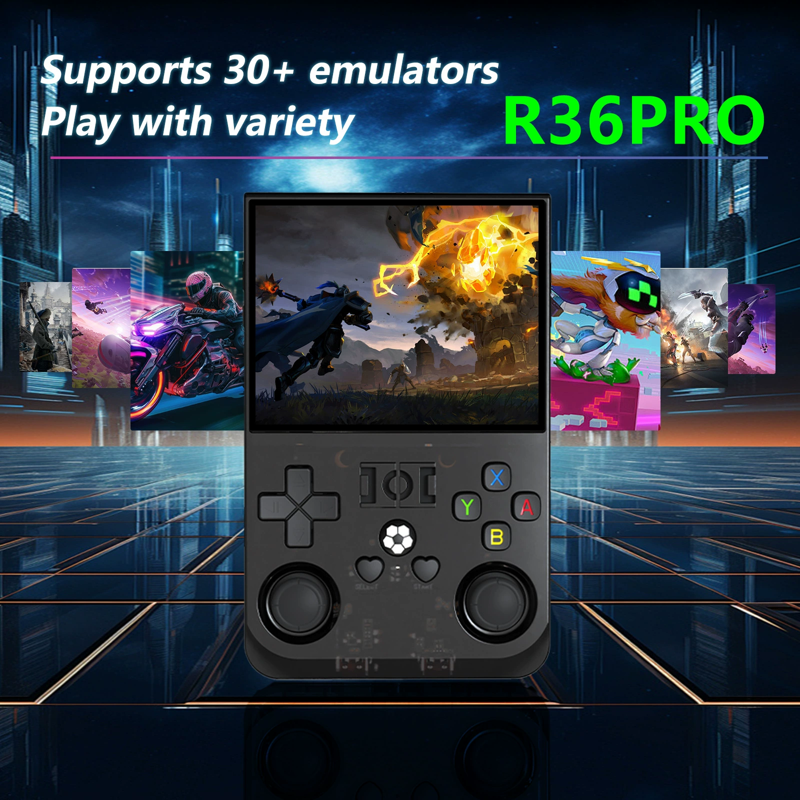 Handheld retro game console, joystick, for import, new collection