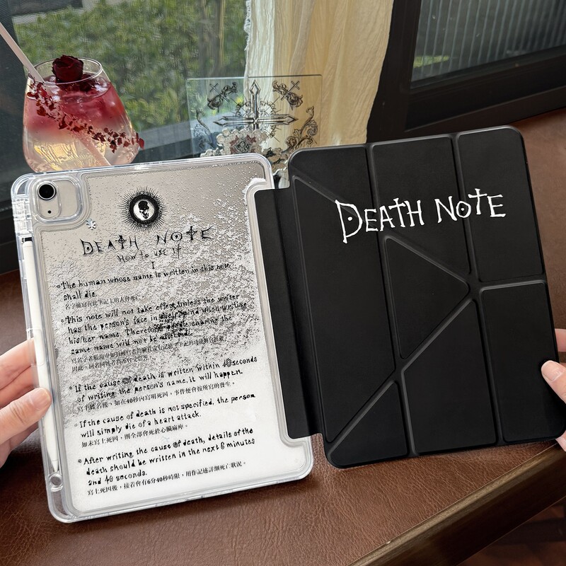 Anime Flowing Sand Death Note Case for Apple iPad 11 Tablet, Air 8 with Pen Slot, Mini Y-Fold Pro 10Th Generation Anime Flowing Sand Death Note Case for Apple iPad 11 Tablet, Air 8 with Pen Slot, Mini Y-Fold Pro 10Th Generation