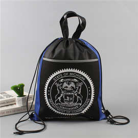 拼接口袋无纺布拉绳袋提手束口袋环保袋酒店一次性收纳袋抽绳袋