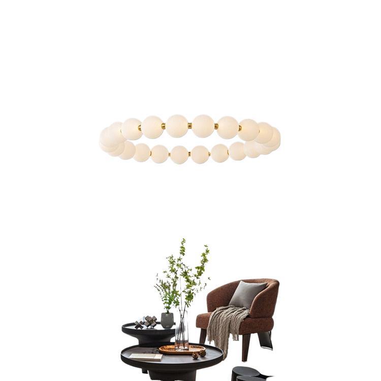 Francés estilo crema viento nórdico lámpara de la sala de estar postmoderno minimalista diseñador dormitorio comedor redondo Buda lámpara de arte