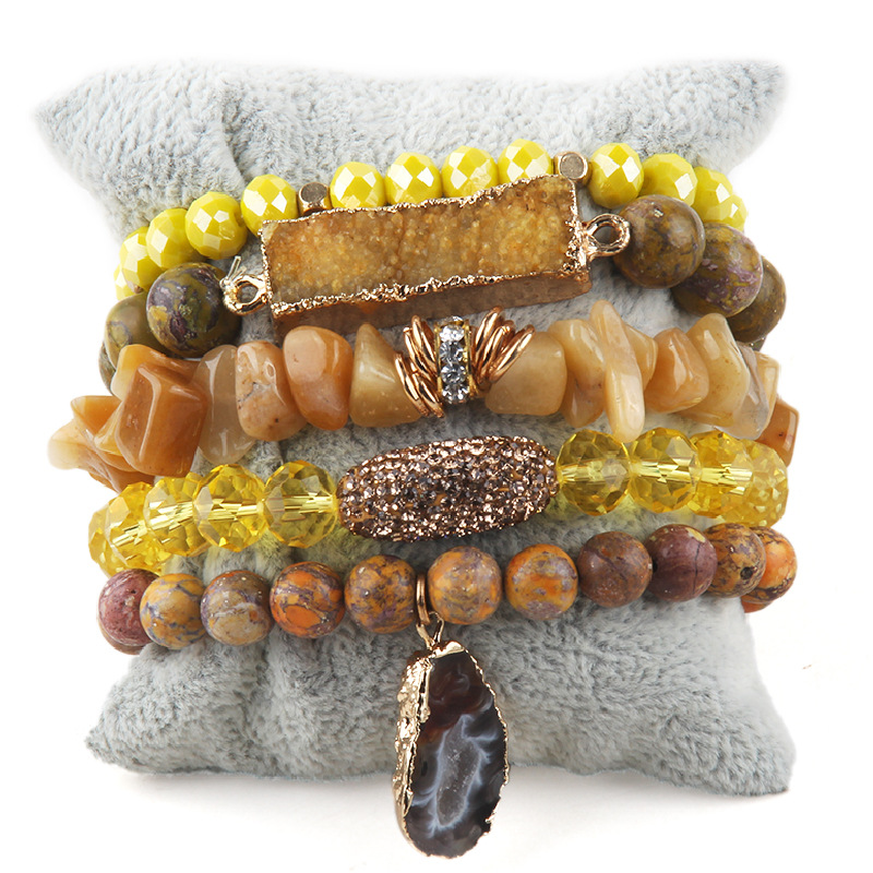 113g Weight Natural Stone Pendant Material Bracelets Classification Natural Stone Chain Material Beaded Chain Chain Type 1 Piece Quantity Holiday, Tea Party Occasion natural stone Material Geometric Pattern Women's Gender Vacation Style Vacation Geometric Natural Stone Beaded Chain Bracelets In Bulk 1
