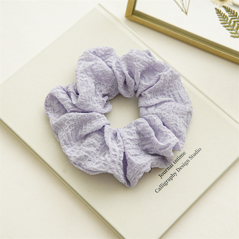 Sweet Solid Color Cloth Pleated Hair Tie display picture 4