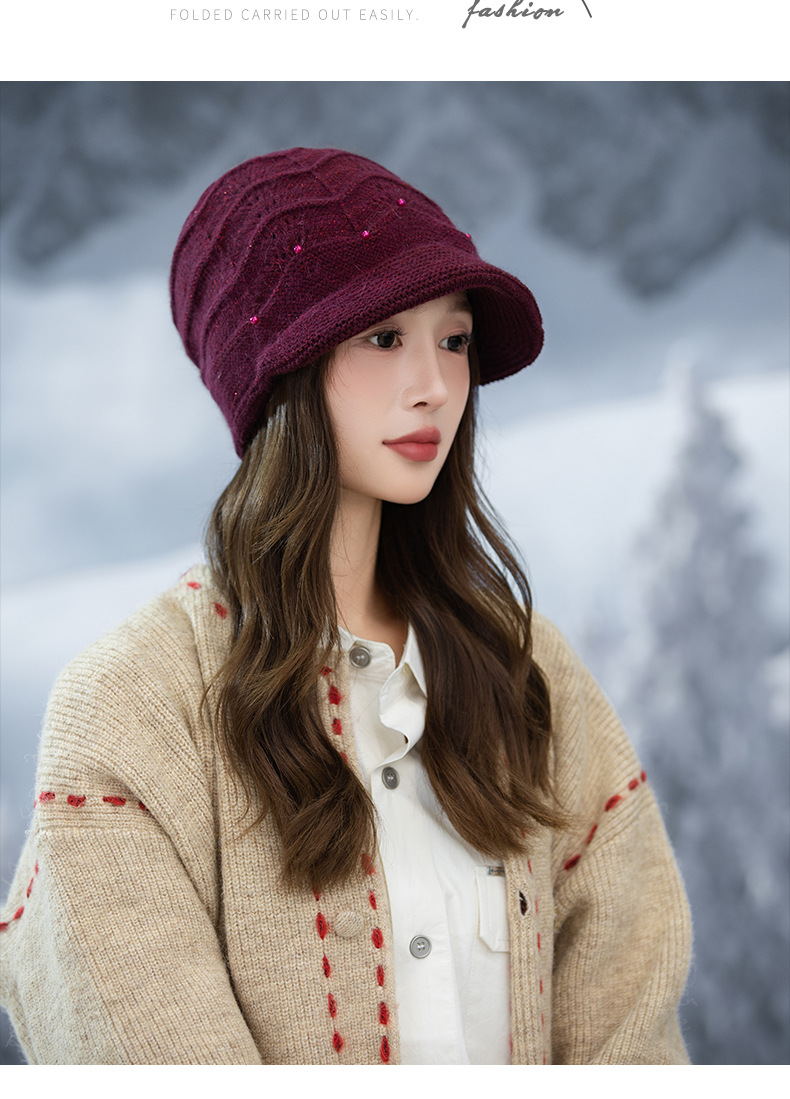 Damen-Bucket-Jacke im koreanischen Stil, vielseitig, perlenbesetzt, dick gestrickt, Herbst-Winter-Mode, lässig, winddicht, warm, hochwertig_voghion.com