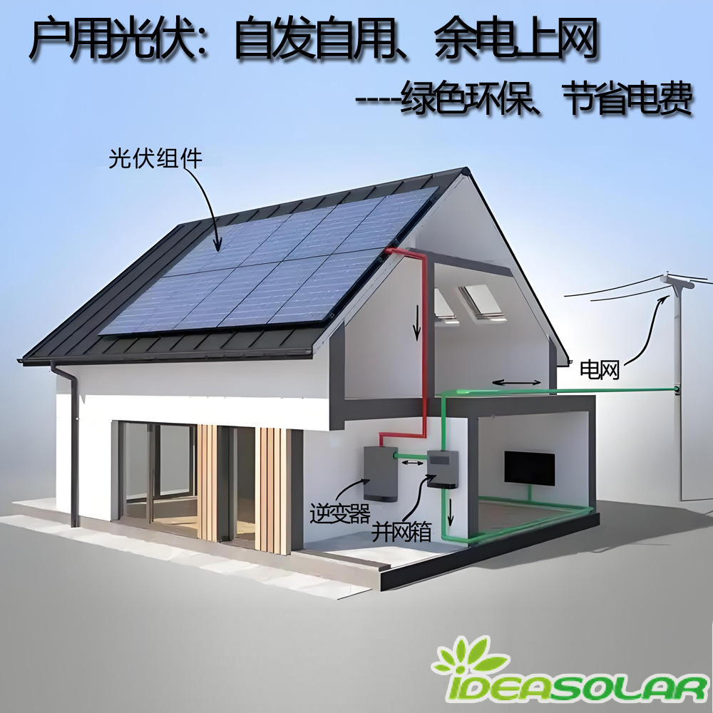 2.5KW户用家庭光伏并网系统自发自用余电上网简化安装成套设备