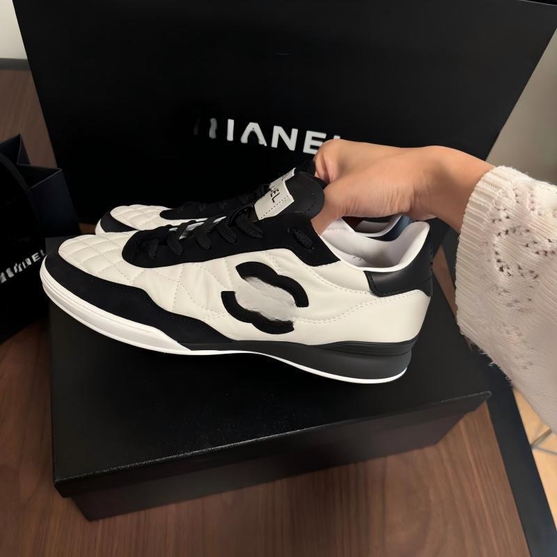 High-top 25S Chanel-style 26S black and white panda baseball shoes, genuine leather, diamond-patterned, comfortable, unisex casual shoes, German training shoes High-top 25S Chanel-style 26S black and white panda baseball shoes, genuine leather, diamond-patterned, comfortable, unisex casual shoes, German training shoes