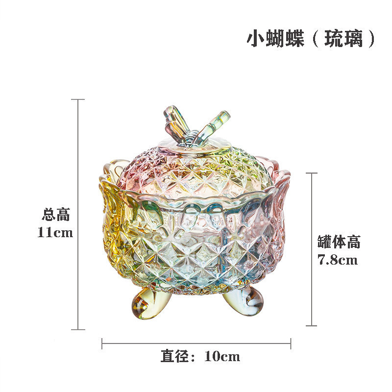 欧式玻璃罐香薰蜡烛罐糖果罐收纳摆件首饰品罐子消磁石水晶消磁碗|undefined