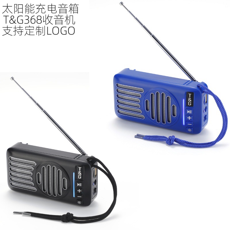 Transfronterizo TG368 Altavoz Bluetooth solar Tarjeta inalámbrica para exteriores Altavoz pequeño Tws Mini Radio Audio