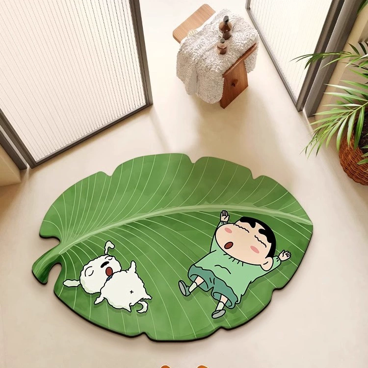 Коврик для душа с банановым листом, диатомовая грязь, карандаш Shin-chan, коврик для двери ванной комнаты, впитывающий коврик для ванной комнаты, впитывающий ковер