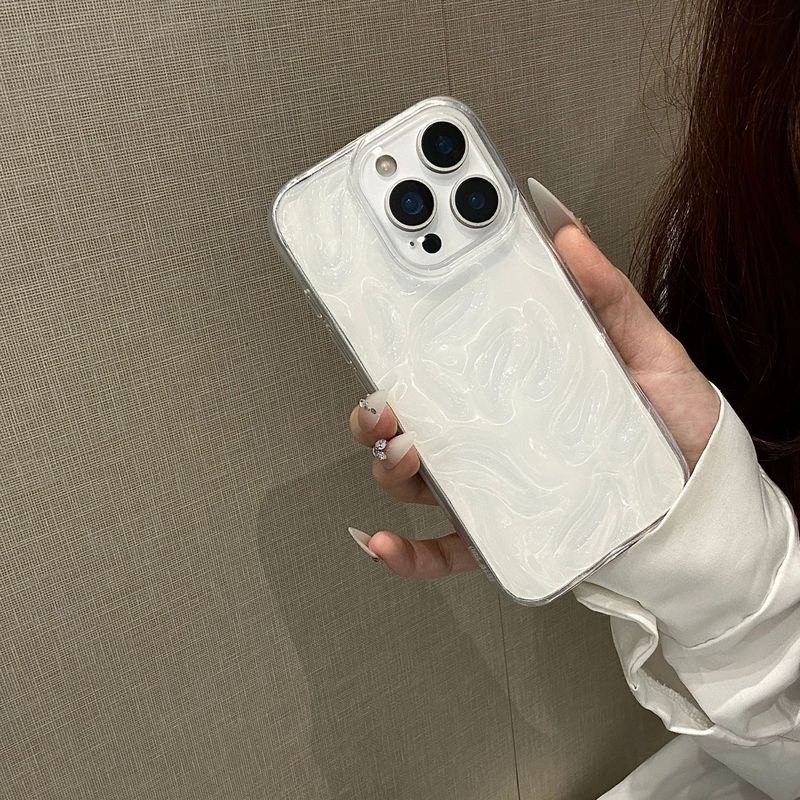 陨石纹适用iPhone16硅胶手机壳亮面折皱苹果15简约纯色14保护套13|undefined