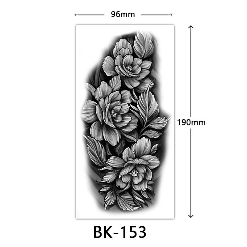 Tatuaje Temporal de Flores Boceto de Papel de Transferencia al Agua, Impresión por Transferencia de Agua, para Cuerpo image 159