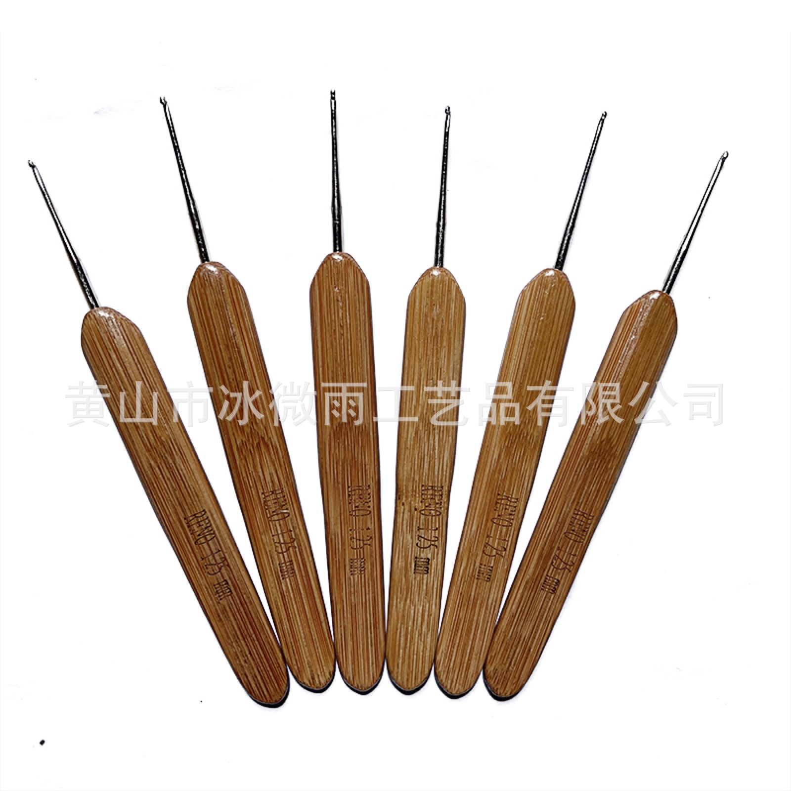 外贸外贸0.5-0.75-1.0单双三钩脏辫钩针9支套装 竹柄脏辫编织工具