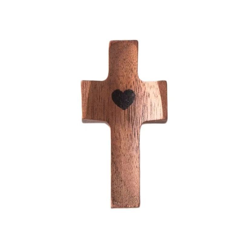 Explosiones transfronterizas manijas cruz de madera de nuez cruz de mano iglesia de Pascua oración regalos religiosos
