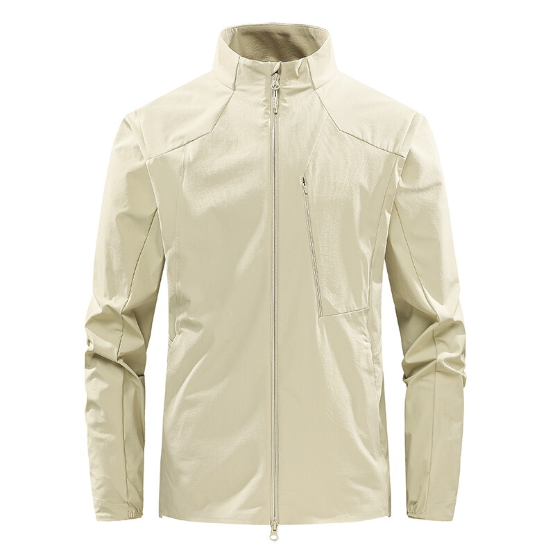 2026 New Spring Men's Stand-Up Collar Soft Shell Jacket Windproof Waterproof Breathable Cardigan Jacket Outdoor