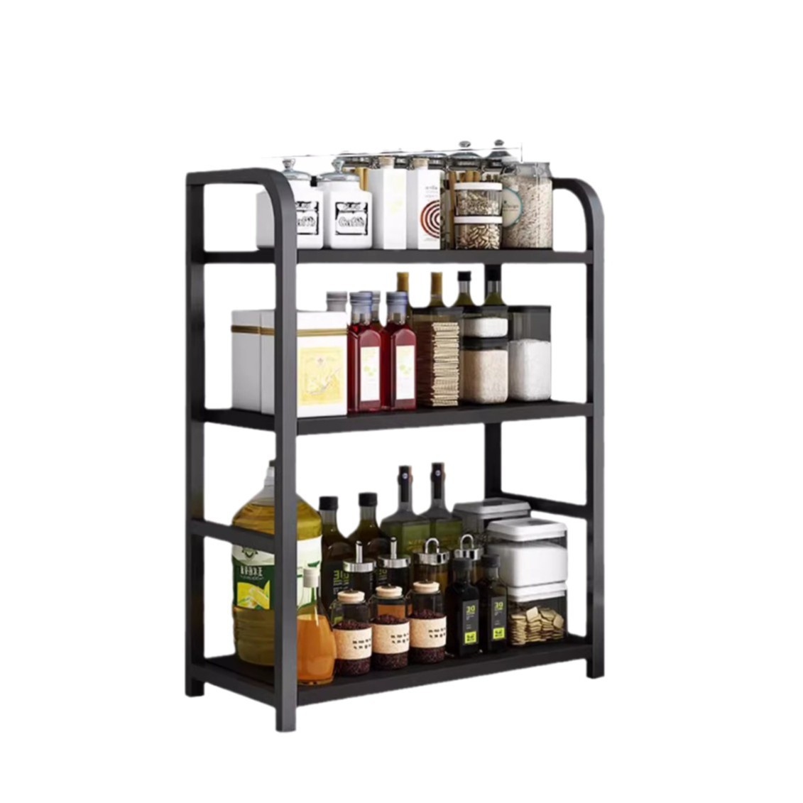 Estante de cocina estante de condimento estante de almacenamiento de condimento de mesa doméstico estante de almacenamiento de condimento estante de almacenamiento multifuncional de sal y aceite estante de almacenamiento