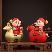 原创新款马上发财财神爷摆件家居办公室桌面装饰品新年喜庆礼品