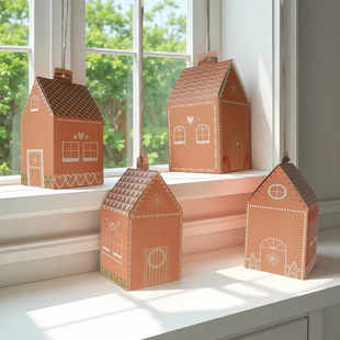 INS Style European Style Fresh Small House Box Cartoon Gingerbread House Small Gift Box Candy Chocolate Cookie Packaging Box