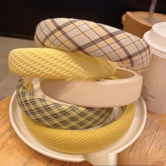 小香風甜美發箍女韓國新款高顱頂發卡飾品純色高級感秋冬百搭頭箍