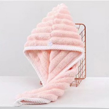 Ye Ye leche gorra de cabello seco de lana para mujeres fuerte engrosado absorción de agua rápida pañuelo de cabello seco de lana de coral gorra de baño toallas de baño